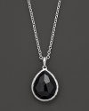 A faceted onyx teardrop set in sterling silver. By Ippolita.