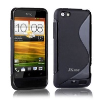 JKase Premium Quality HTC One V / T320e HTC Primo Streamline TPU Case Cover - Retail Packaging-Black