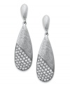 Teardops of crystal shimmer, by Alfani. These darling drop earrings are a shining example of pure style with glass accents. Crafted in imitation rhodium-plated mixed metal. Approximate drop: 2-1/2 inches.