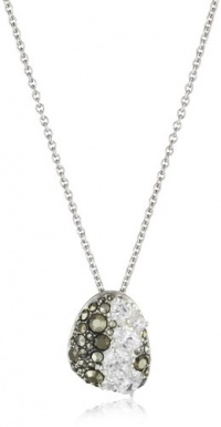 Judith Jack Sterling Silver Marcasite and Cubic Zirconia Drop Pendant Necklace