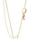 Betsey Johnson Iconic Fabulous Fuchsia Crystal Gem Long Pendant Necklace