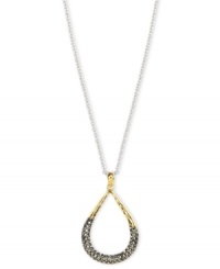 Intricate style from Judith Jack. This gorgeous pendant features a golden teardrop decorated in glittering marcasite (3/4 ct. t.w.). Set in sterling silver. Approximate length: 16 inches. Approximate drop: 1-1/5 inches.