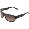 Hugo Boss 0423/P/S Men's Polarized Rectangular Full Rim Outdoor Sunglasses - Matte Black/Gray Shaded / Sz. 63/15-130