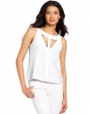 BCBGMAXAZRIA Women's Nydia Cut Out Neck Top