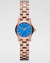 Marc Jacobs Henry Dinky Blue Dial Rose Gold-Tone Stainless Steel Ladies Watch MBM3204