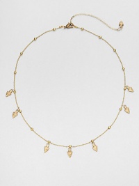 EXCLUSIVELY AT SAKS. From the Mini Collection. Delicate textured arrowhead charms on a golden ball chain point the way to unique style.Brass and silverplateLength, about 22½Lobster claspMade in USA