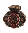 Caravan Small And Dainty Hair Claw Burgundy And Bronze Toppled With Rhinestone In Center