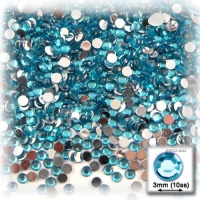 1440pc Rhinestones Round 3mm - 10ss flatback Aqua Blue AQA