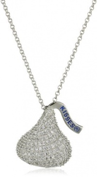 Hershey Jewelry Sterling Silver with CZ Large Flat Back Shaped Pendant