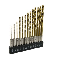 Tooluxe 13-Piece Hex Shank Titanium Coated Drill Bit Set