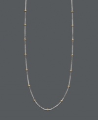 Add subtle dimension with a pretty layer. Giani Bernini's simple chain necklace features a sterling silver setting with petite 18k gold over sterling silver beaded accents. Approximate length: 20 inches.