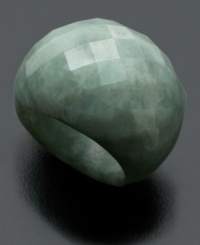 The ultimate cocktail party accessory. Shimmering facets lend even more intrique to this unique dome-shaped jade ring (22-24 mm). Size 7.