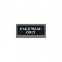 Winco Black Hand Wash Only Information Sign with Symbol 3 x 9 inch