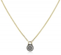 Mizuki Evil Eye 14k Yellow Gold and White Diamond (.1 ct) Charm Necklace, 14.7