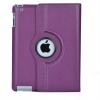 ATC New Purple 360 Degrees Rotating Leather Case Smart Cover with Stand and Sleep/Wake Function for Apple iPad 3, Built-in Magnet