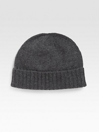 Winter knit hat in soft, sumptuous cashmere with signature web detail.Ribbed hemCashmereDry cleanMade in Italy