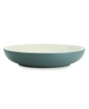 Make everyday meals a little more fun with Colorwave dinnerware from Noritake. Mix and match this pasta serving bowl in turquoise and white with coupe, square and rim pieces for a tabletop that's endlessly stylish.