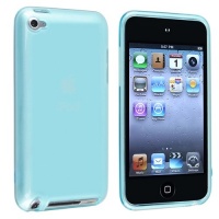 eForCity TPU Rubber Skin Case for Apple iPod touch 4G, Clear Frost Light Blue