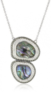 Judith Jack MAUI ABALONE Sterling Silver, Marcasite and Abalone Drop Pendant Necklace