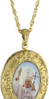 The Vatican Library Collection Gold-Tone Oval Pope John Paul Ii Necklace, 24