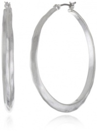 Kenneth Cole New York Textured Silver-Tone Hoop Earrings