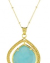 Coralia Leets Jewelry Design Riviera Collection Large Single Frame Necklace Pale Blue Chalcedony