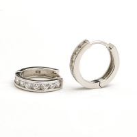 1 Carat Sterling Silver 15mm CZ Hoop Earrings