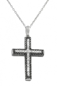 Effy Jewlery 14K Gold Black and White Diamond Cross Pendant, .59 TCW