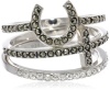 Judith Jack Mini Items Sterling Silver, Marcasite Cross and Horseshoe Stack Ring, Size 7