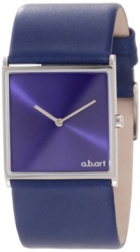 a.b. art Women's E109 Series E Stainless Steel Swiss Quartz Blue Dial and Leather Strap Watch