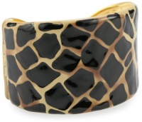 Kenneth Jay Lane Beige and Black Animal Print Cuff Bracelets