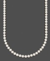 Sophistication at its finest. This beautiful necklace by Belle de Mer features AAA Akoya cultured pearls (8-8-1/2 mm) set in 14k gold. Approximate length: 20 inches.