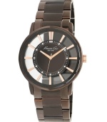 Leave nothing to mystery with this intriguing watch from Kenneth Cole New York.