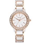 Fossil combines rosy tones and gleaming ceramic on this Jesse collection watch for a perfectly feminine finish.