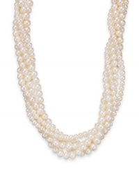 Belle de Mer's fresh take on a classic: five rows of twisted cultured freshwater pearls (4-6 mm) with a sterling silver clasp create that perfectly-polished look. Approximate length: 20 inches.