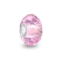 Bling Jewelry Pink Faceted Crystal Glass Silver October Birthstone Bead Pandora Compatible