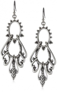 Lucky Brand Silver-Tone Openwork Swing Hoop Earrings