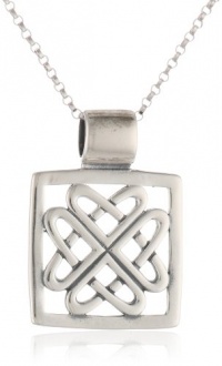 Sterling Silver Celtic Design Square Pendant, 18