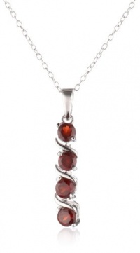 Sterling Silver Garnet Pendant, 18