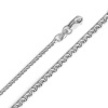 14K White Gold 1.5mm Flat Open wheat Chain Necklace with Lobster Claw Clasp