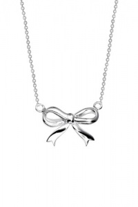 Sterling Silver Bow Necklace, 18