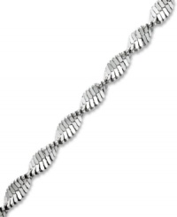 Add this standout anklet and liven up your summer style. Giani Bernini design features four rows of beaded accents crafted in sterling silver. Approximate length: 9 inches.