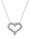 Effy Jewlery Diamond Heart 14K White Gold Pendant, .98 TCW