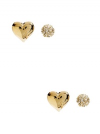 GUESS Silver-Tone Logo Stud Earring Set, GOLD