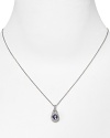 Hand cut and perfectly faceted cubic zirconia and sapphire stones dress up this delicate sterling silver-finished pendant necklace from Crislu.