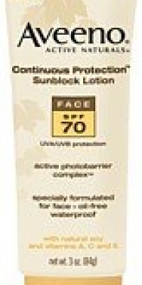 Aveeno Active Naturals Continuous Protection Sunblock Lotion Face SPF 70, 3 Ounce