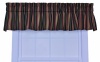 Ellis Curtain Montego Stripe Tailored Valance Window Curtain, Black