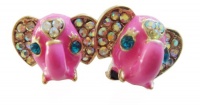 Pink Big Eye Elephant Stud Earrings