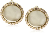 Carolee Plum Pudding Gold-Tone Purple Color Button Earrings