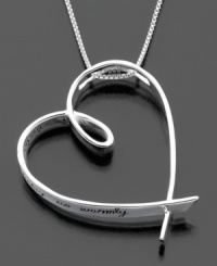 A symbol of love and encouragement. This heartening pendant is crafted in sterling silver and inscribed with the message, May happiness touch your life as warmly as you have touched the lives of others. Approximate length: 18 inches. Approximate drop: 1 inch.